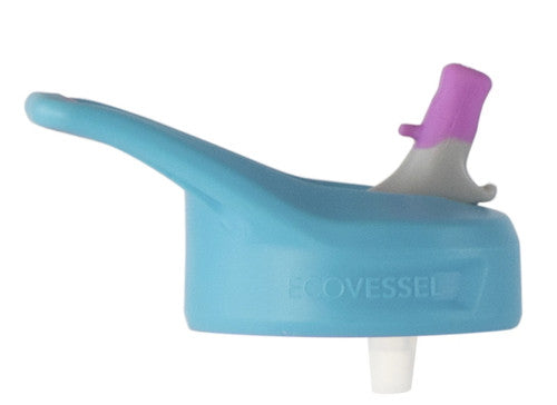 Ecovessel couvercle de remplacement gourde et tasse à café Alimentation Ecovessel Couvercle pour gourde Bleupâle embout rose