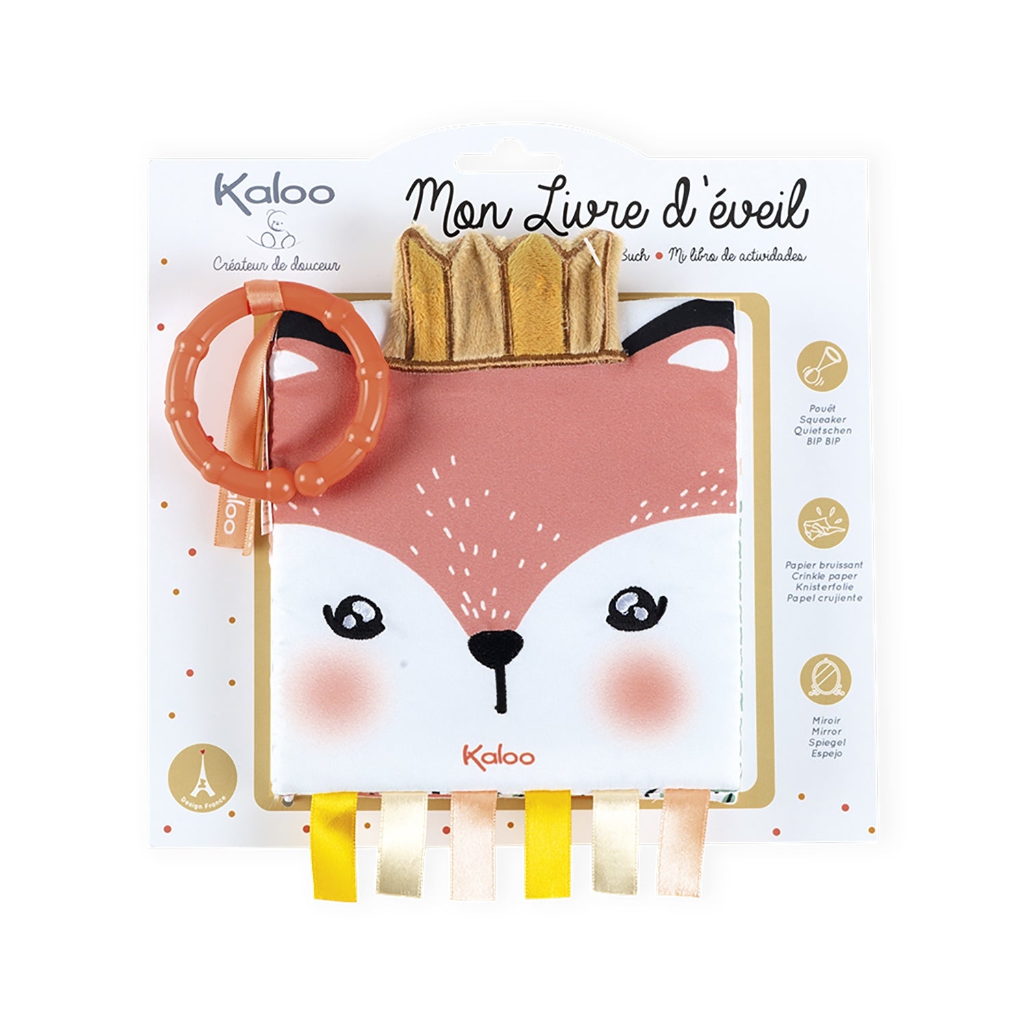 Kaloo Livre d'éveil en tissu Jouets Kaloo Le renard colérique