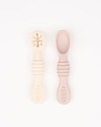 Micasso & Co Les cuillères d'apprentissage en silicone pour bébé Alimentation Micasso & Co Vieux rose et crème