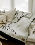 Mini Tipi Couverture tout-aller écoresponsable - Fleurs autochtones noir et blanc Woodland Florals Accessoires Mini Tipi