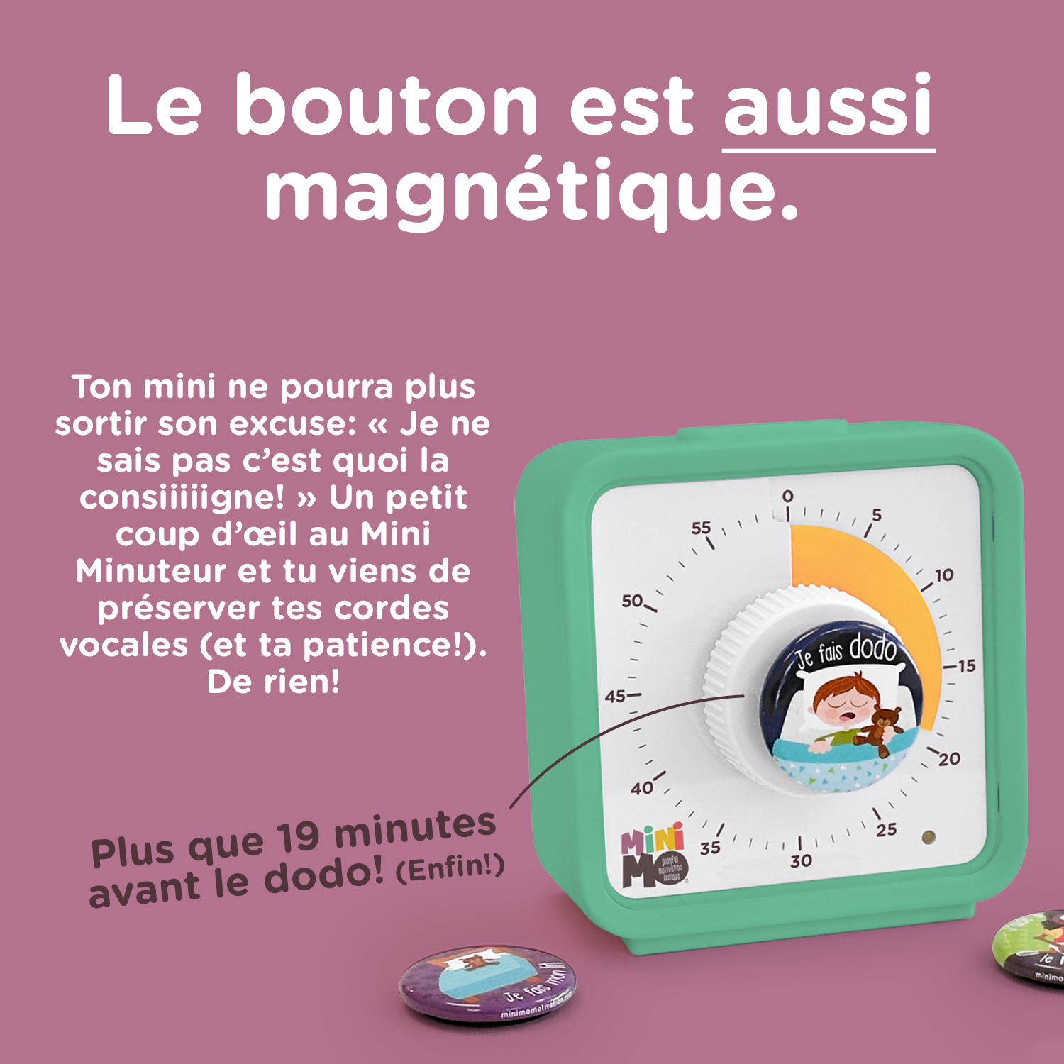 Minimo Mini minuteur visuel magnétique Éducation Minimo Playful Motivation Ludique