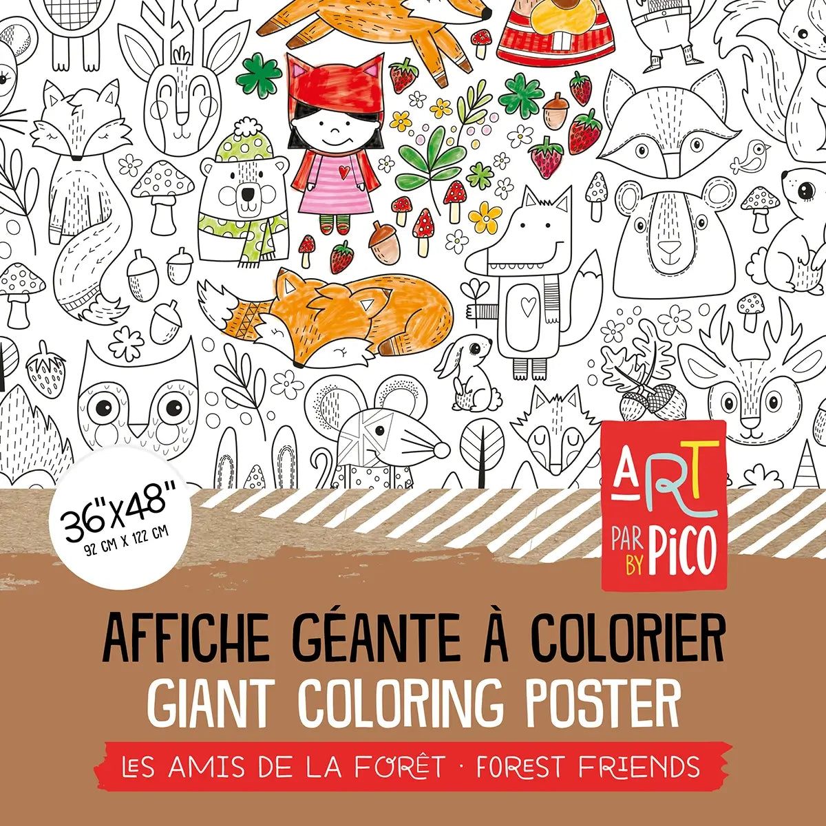 Pico Coloriage géant Éducation Pico Tatouages Temporaires Amis de la forêt