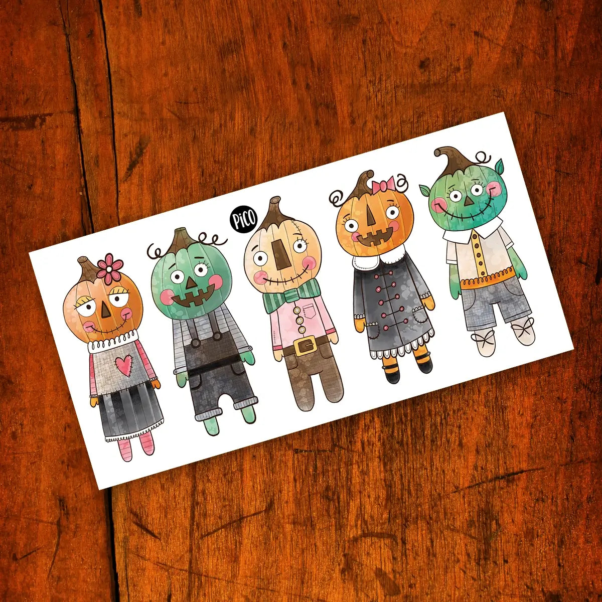 Pico Tatouages temporaires - Édition Halloween  Pico Tatouages Temporaires Les épouvantails en citrouilles