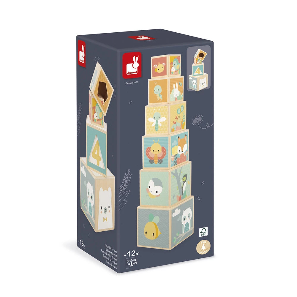 Janod Pyramide 6 cubes - Collection Pure Janod