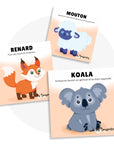 Les Bougeottes Cartes d'apprentissage - Animaux Méli-mélo 3 Éducation Les Bougeottes