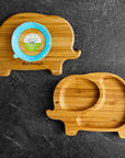 Ola Bamboo Assiette en bambou avec base à suction Ola Bamboo Éléphant