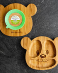 Ola Bambou Assiette en bambou avec base à suction Ola Bamboo Ourson