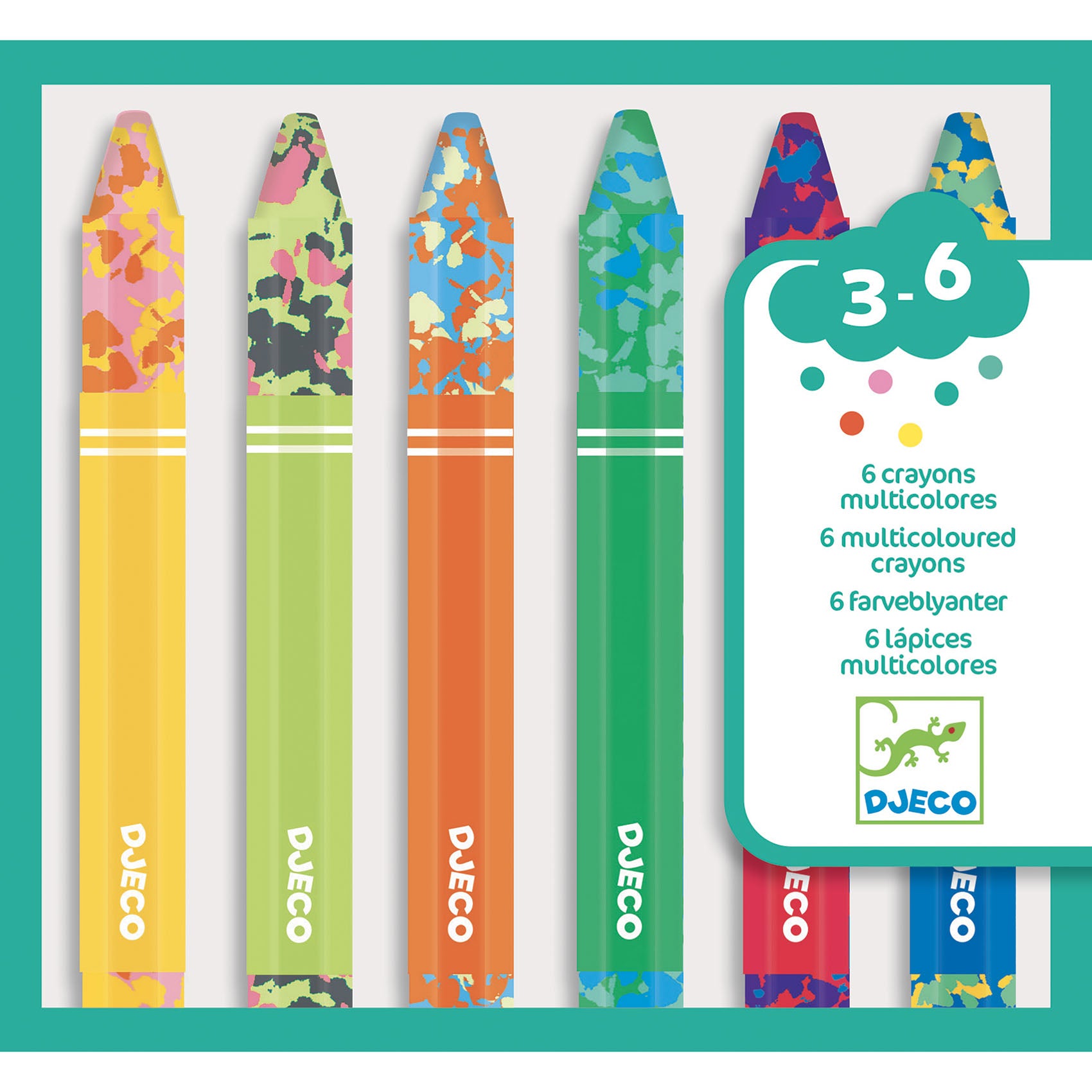 Djeco 6 crayons multicolores – Boutique Planète Bébé