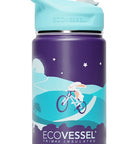 Ecovessel Gourde à paille isolée 12 oz Alimentation Ecovessel Bunny hop