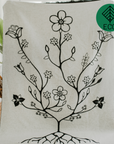 Mini Tipi Couverture tout-aller écoresponsable - Fleurs autochtones noir et blanc Woodland Florals Accessoires Mini Tipi