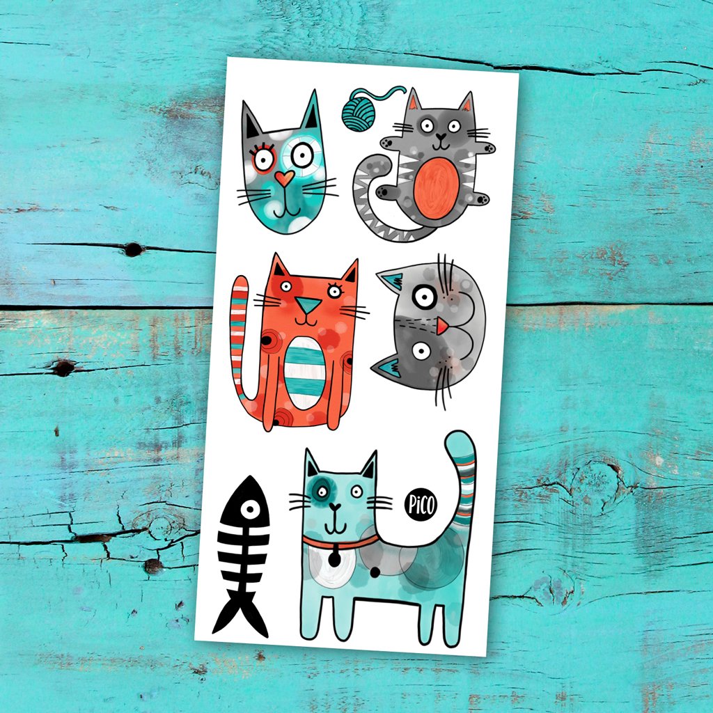 Pico Tatouages temporaires Éducation Pico Tatouages Temporaires Chats