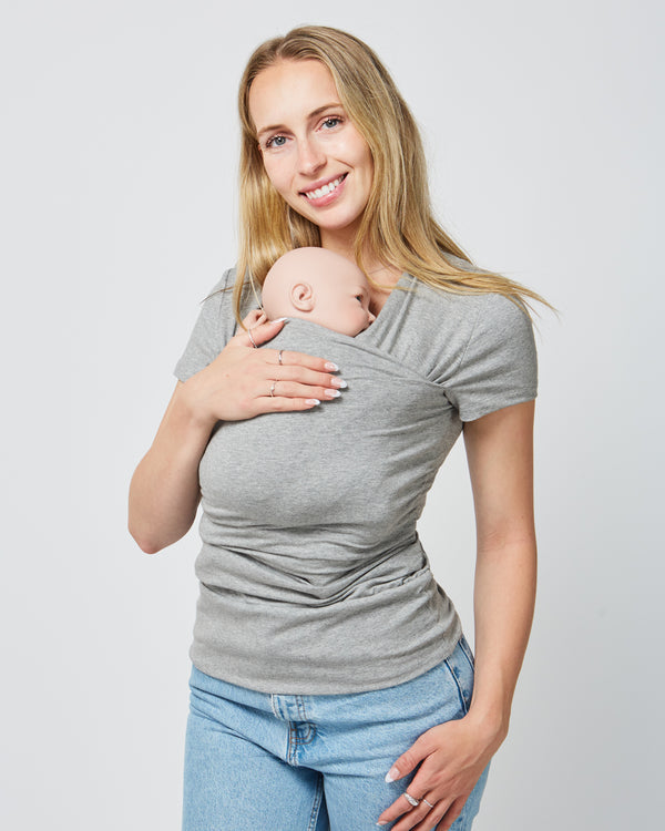 Umana Vija Design Chandail Peau-à-Peau portage et allaitement Portage Umana Très petit Gris chiné