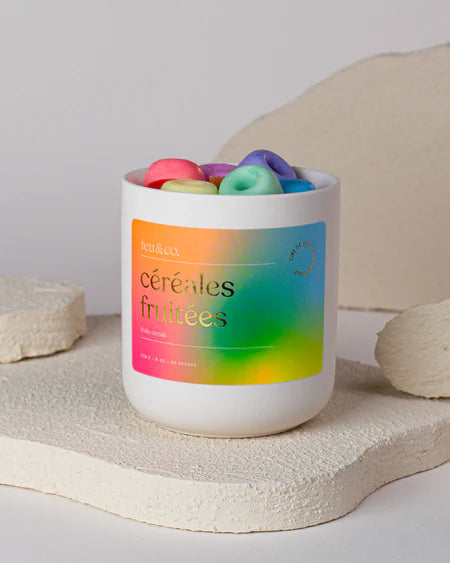 Feu &amp; Co Chandelle de soya 226 g | Fait au Québec Maison Feu&amp;Co Céréales fruitées