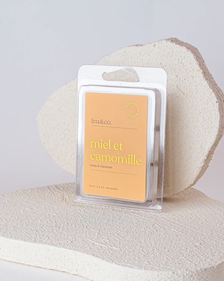 Feu&amp;Co Pastilles de cire de soya pour diffuseur | Fait au Québec Maison Feu&amp;Co Miel &amp; camomille