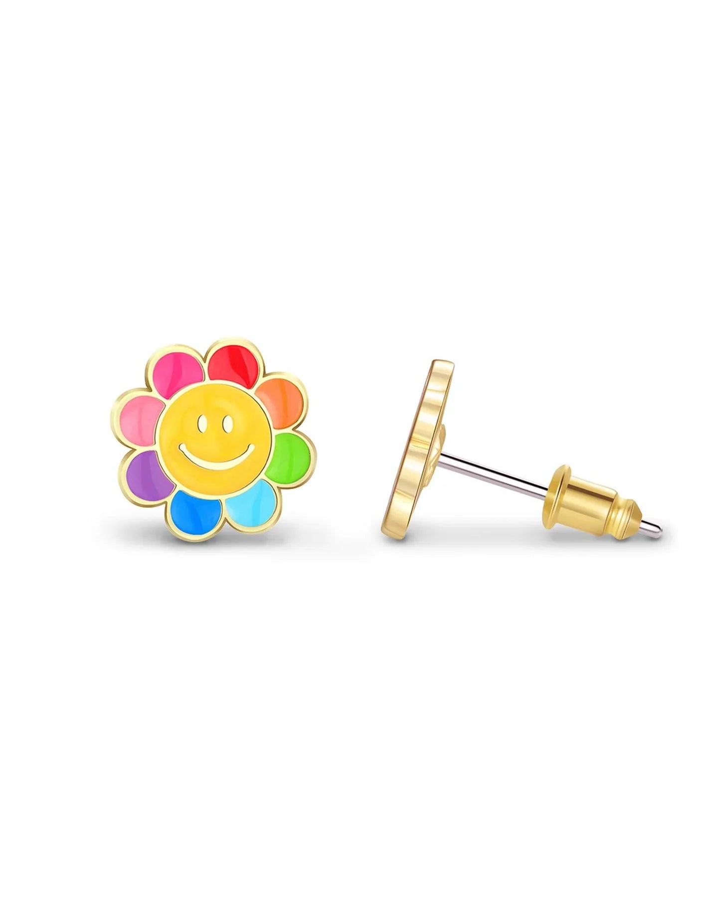 Girl nation Boucles d&#39;oreilles Accessoires Girl nation Joyeuse fleur arc-en-ciel  