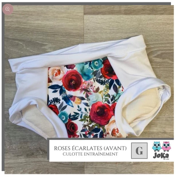Joka Bébé Culotte de propreté de nuit Couches lavables Joka Bébé Grand Roses écarlates