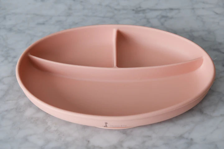 Micasso & Co Assiette à succion divisée en silicone Alimentation Micasso & Co Vieux rose  