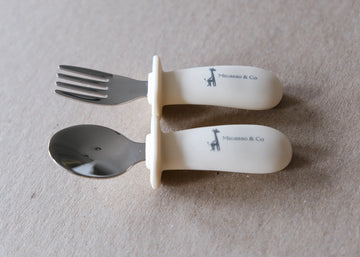 Micasso & Co Ensemble de cuillère et fourchette en silicone et métal