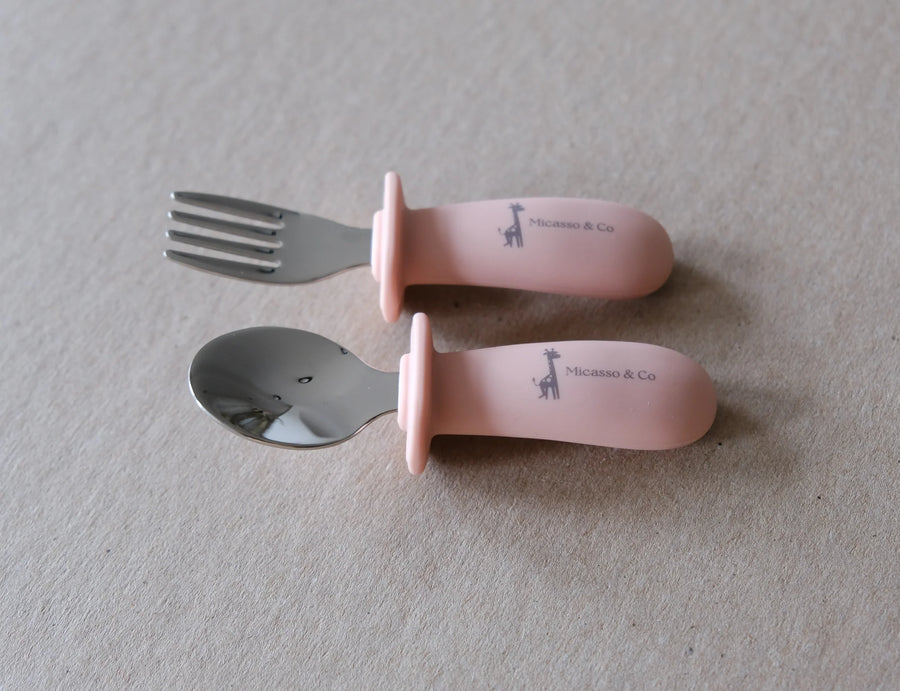 Micasso &amp; Co Silicone and Metal Spoon and Fork Set