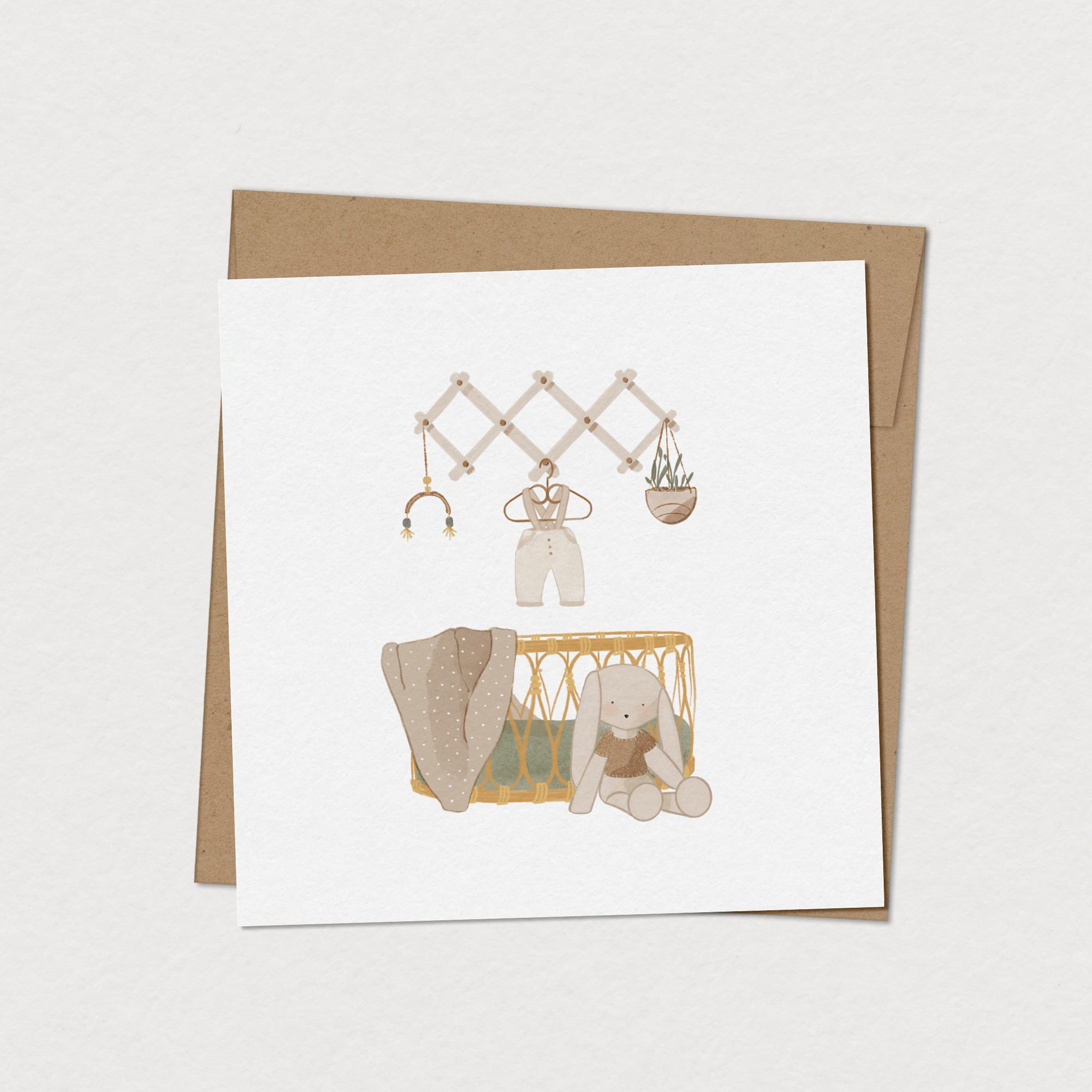 Mimosa Design Carte de souhait Naissance Accessoires Mimosa Design Berceau de Charlie