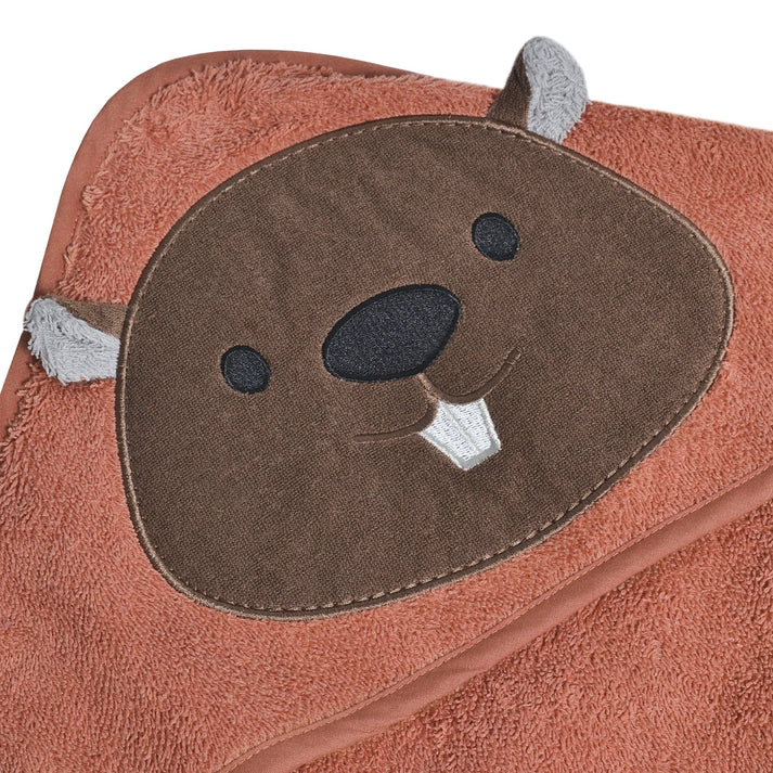 Perlimpinpin Serviette à capuchon pour bébé Bain Perlimpinpin Castor
