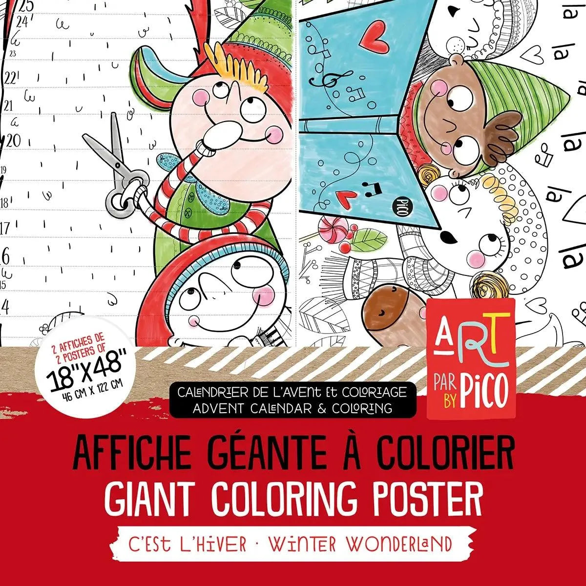 Pico Coloriage géant - Collection Noël Éducation Pico Tatouages Temporaires C'est l'hiver - Calendrier de l'avant