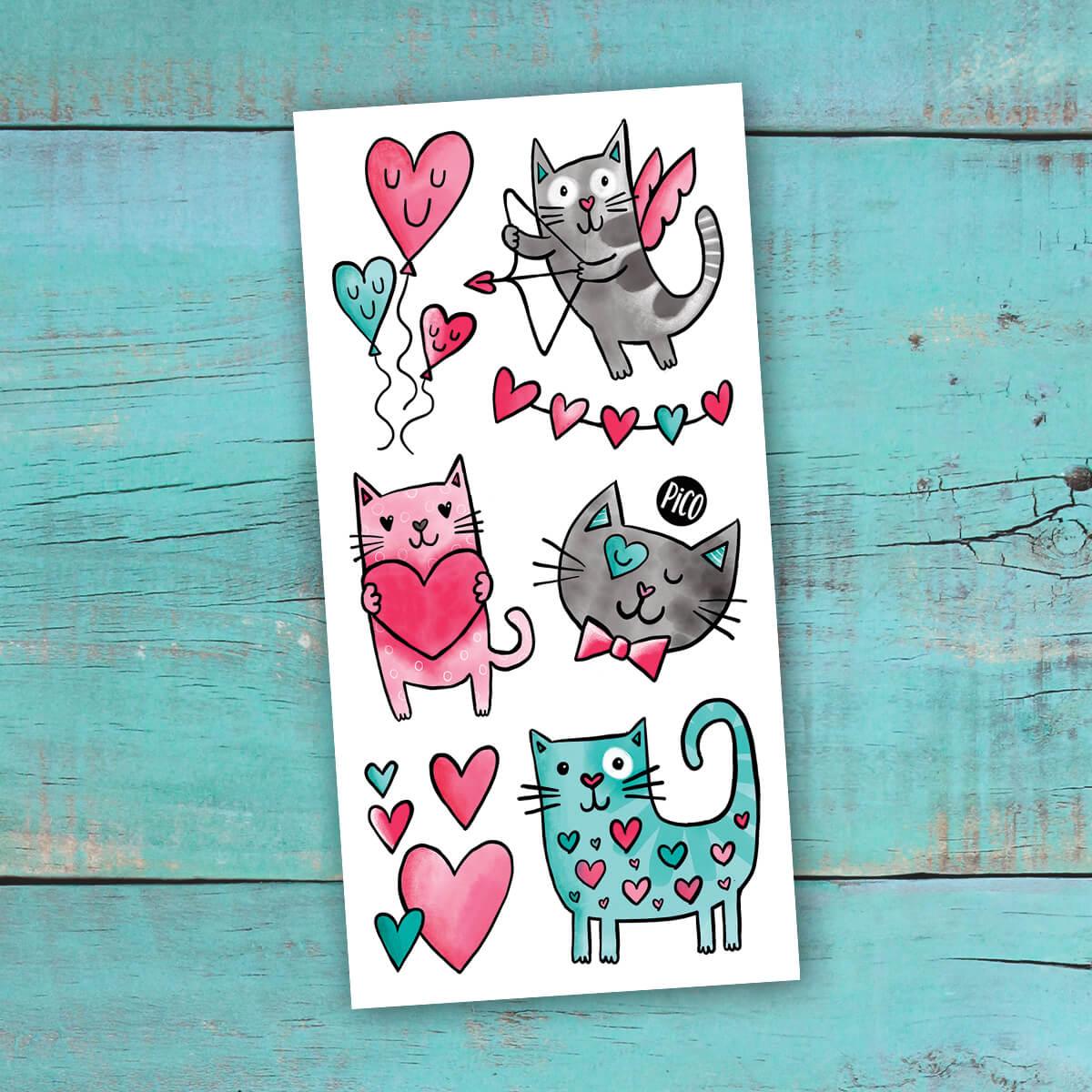 Pico Tatouages temporaires - Collection Saint-Valentin Pico Tatouages Temporaires Chatmoureux