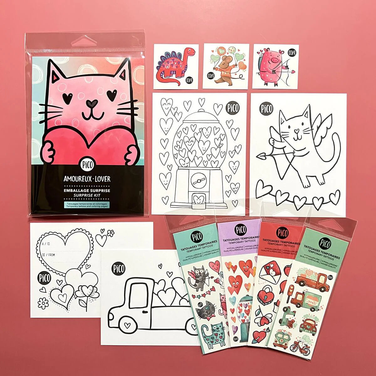 Pico Ensemble surprise - Collection Saint-Valentin Pico Tatouages Temporaires