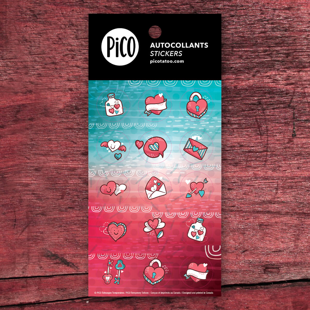 Pico Autocollant - Collection Saint-Valentin Pico Tatouages Temporaires Saint-Valentin