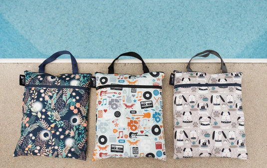Lot De 4 Sacs Imperméables Zimoer - Wetbags Lavables Et Stylés Pour Couches, Maillots Mouillés, Cosmétiques Ou Voyage