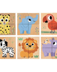 Djeco Casse-tête 4 cubes Animaux sauvages