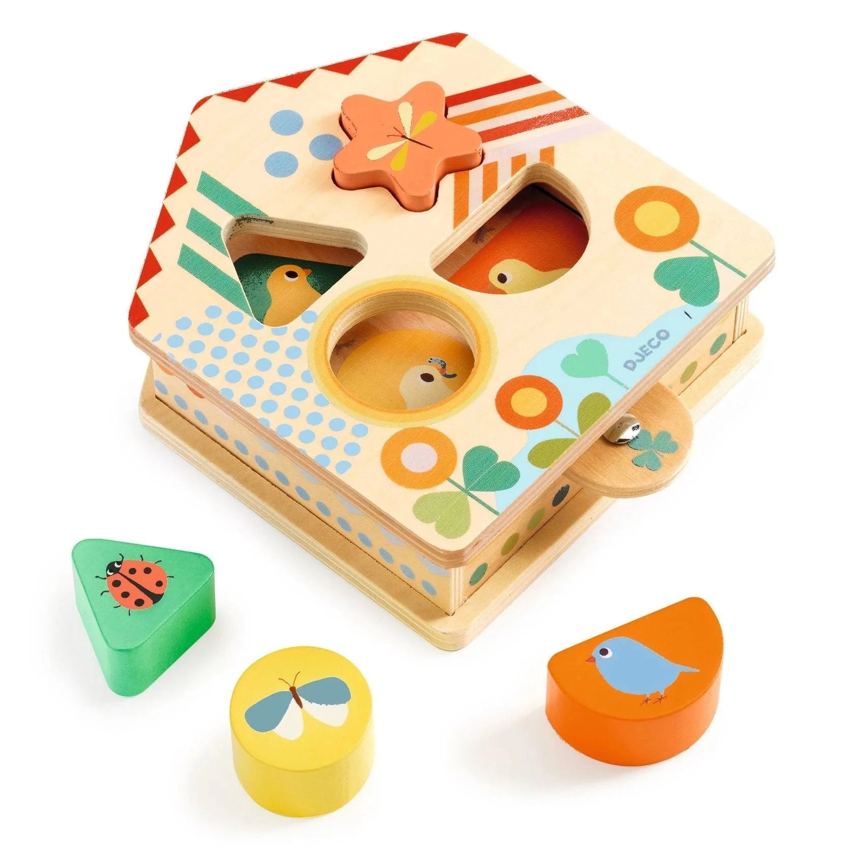 Djeco Cachaboom - Boîte à Formes en Bois 18 mois+ Jouets Djeco