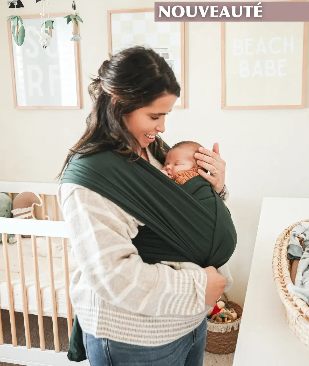Gustine Écharpe extensible de portage en coton Portage Gustine baby carrier Forest