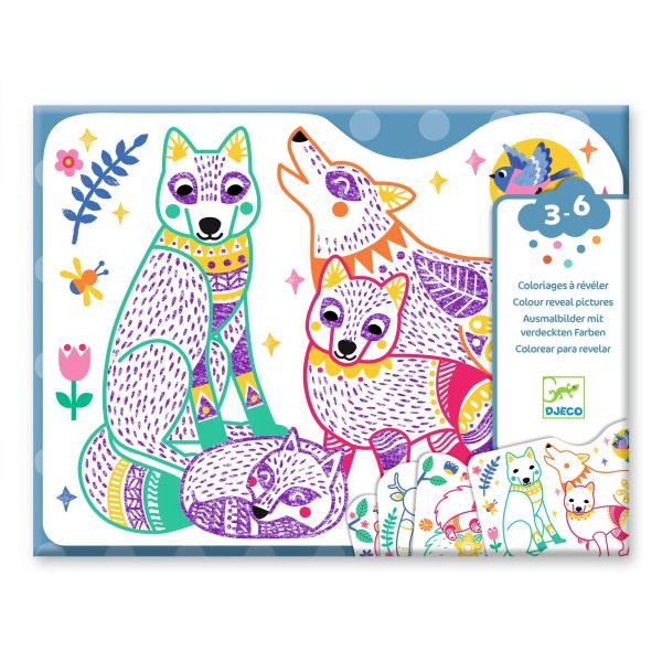 Djeco Coloriage a révéler 3-6 ans Jouets Djeco Familles de la Forêt