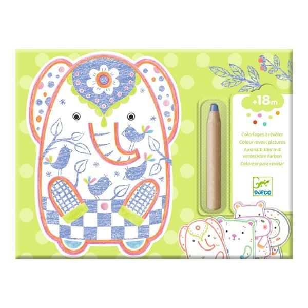 Djeco Coloriage à révéler 18 mois + Jouets Djeco Animaux Sauvages