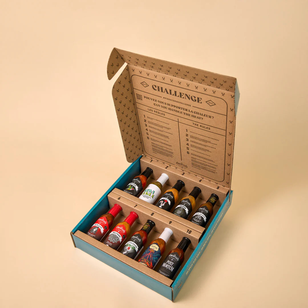 La Pimenterie Boite Challenge 10 sauces piquantes Gourmandise La Pimenterie