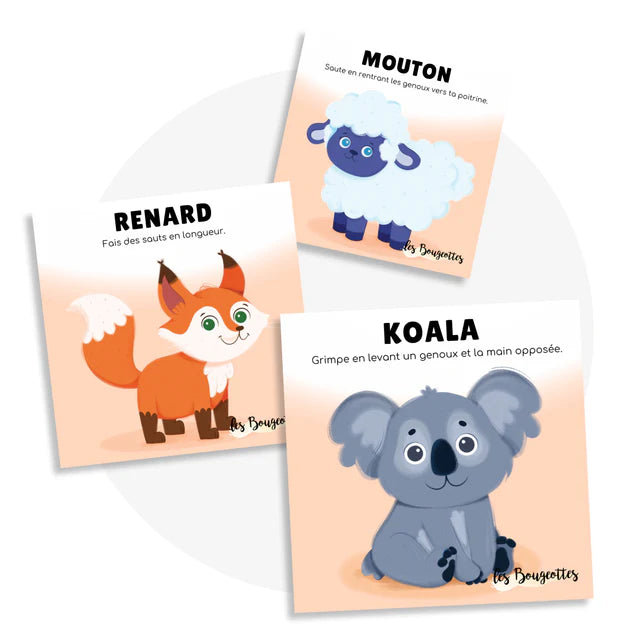 Les Bougeottes Cartes d'apprentissage - Animaux Méli-mélo 3 Éducation Les Bougeottes