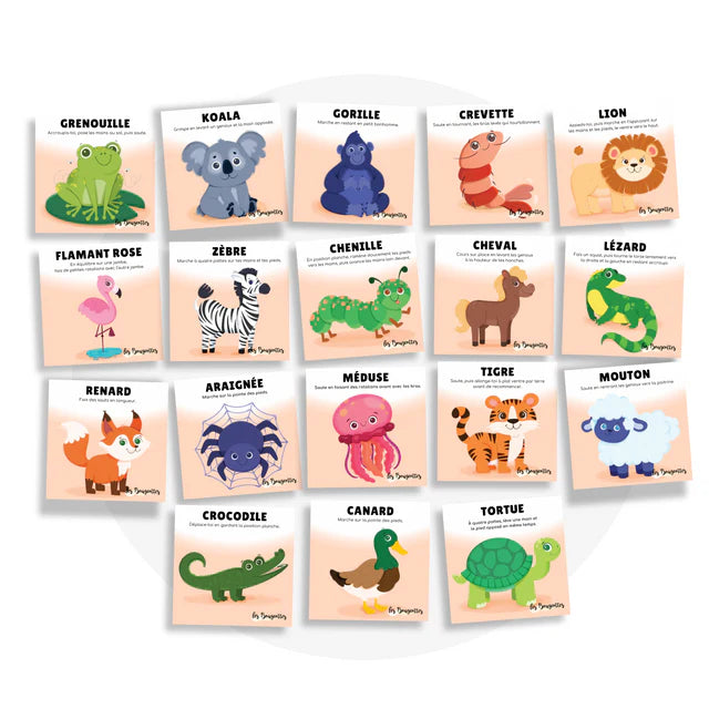 Les Bougeottes Cartes d'apprentissage - Animaux Méli-mélo 3 Éducation Les Bougeottes