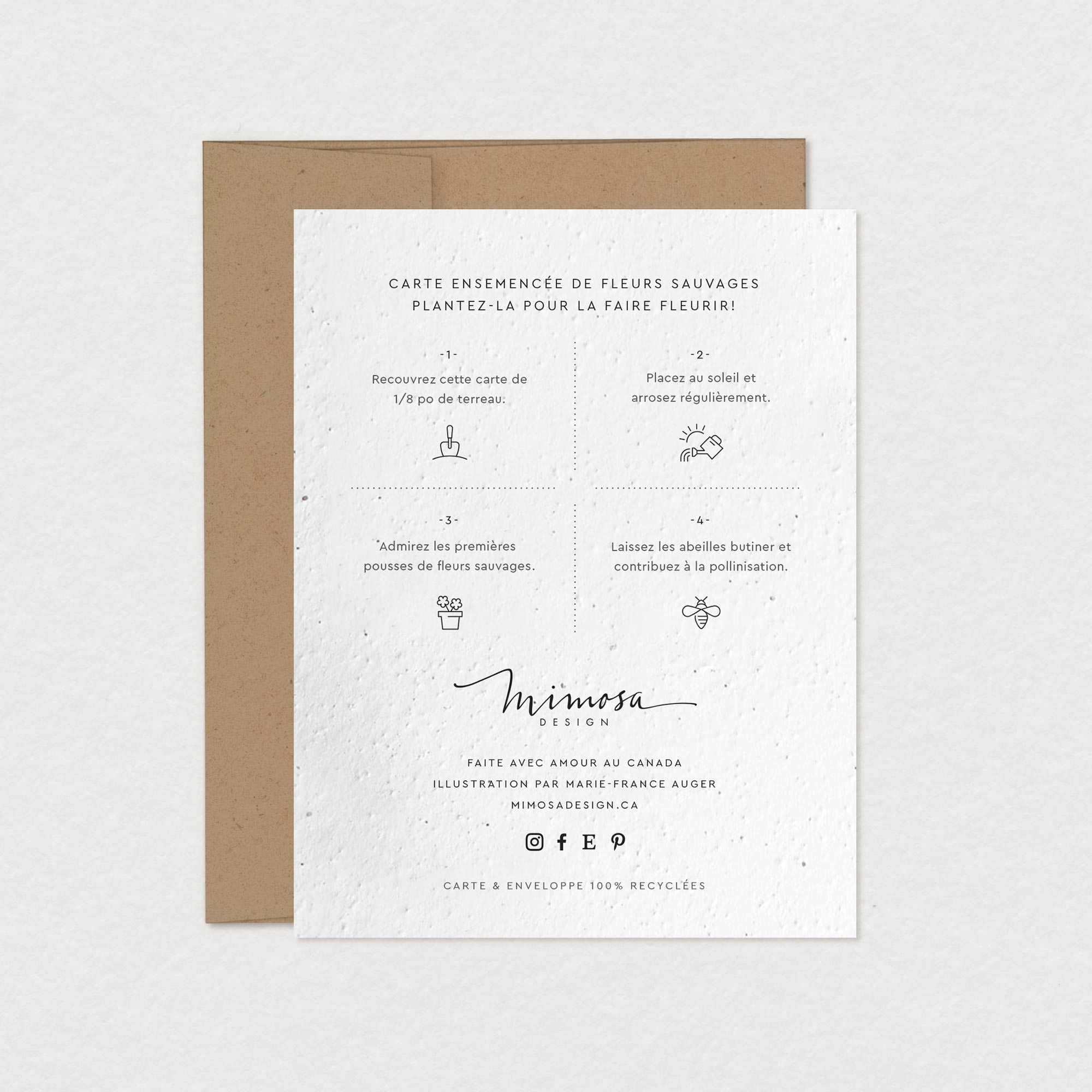 Mimosa Design Carte de souhait à planter Naissance Accessoires Mimosa Design