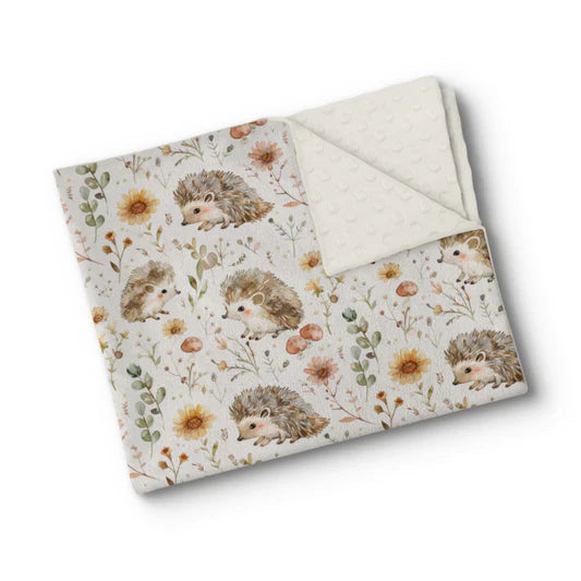 OleOops Couverture de minky pour bébé 30x40 Dodo OleOops Petits hérissons doux