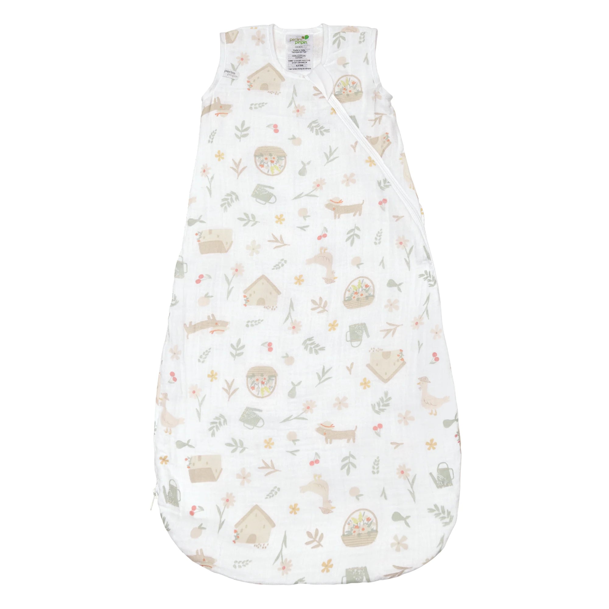 Perlimpinpin Dormeuse sac de nuit en mousseline de Coton 0.7 Tog 0-6, 6-18 ou 18-36 mois Dodo Perlimpinpin 0-6 mois Pique-nique