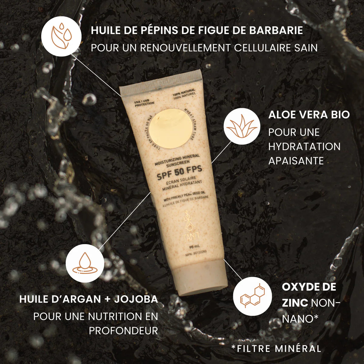 Tanit Écran solaire minéral hydratant Coco & Vanille Soins corporels Tanit