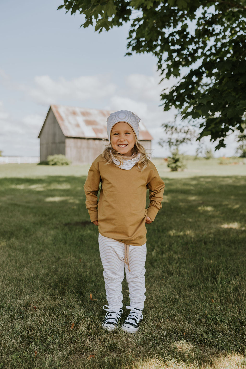 Zak &amp; Zoé Pantalon évolutif harem Vêtements Zak &amp; Zoé 3-12 mois Ligné beige