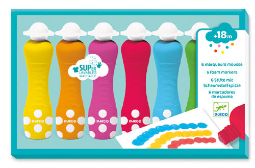 Djeco 6 marqueurs mousse Jouets Djeco   