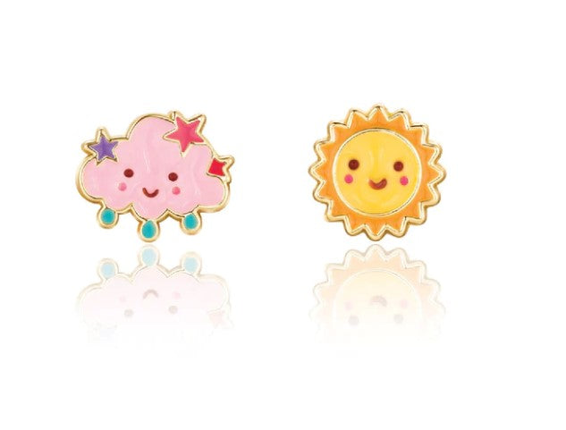 Girl nation Boucles d&#39;oreilles Accessoires Girl nation Nuage rose et soleil  