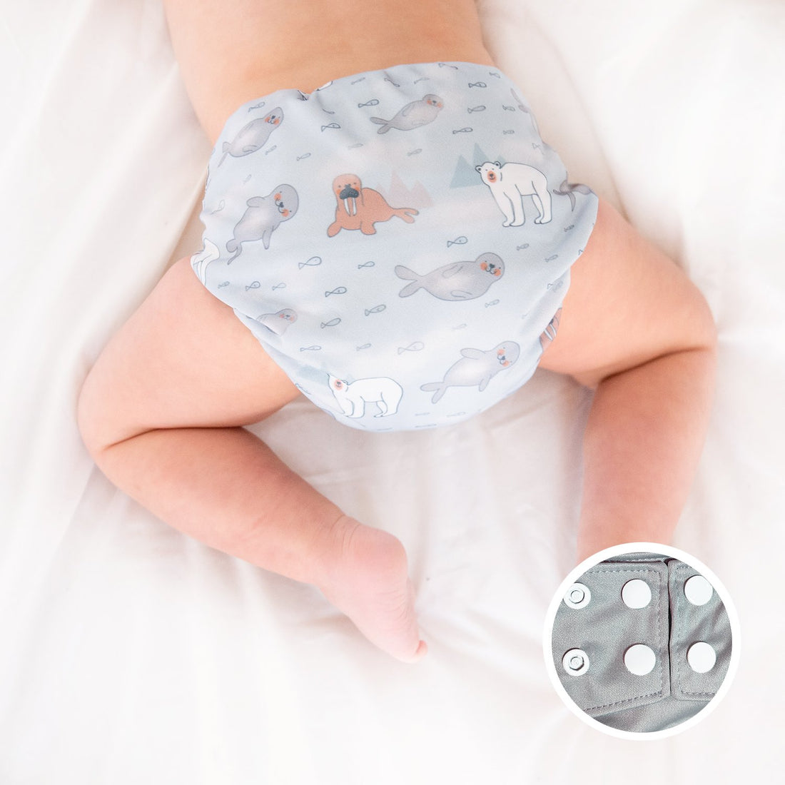 La Petite Ourse Cloth diaper with press stud pocket