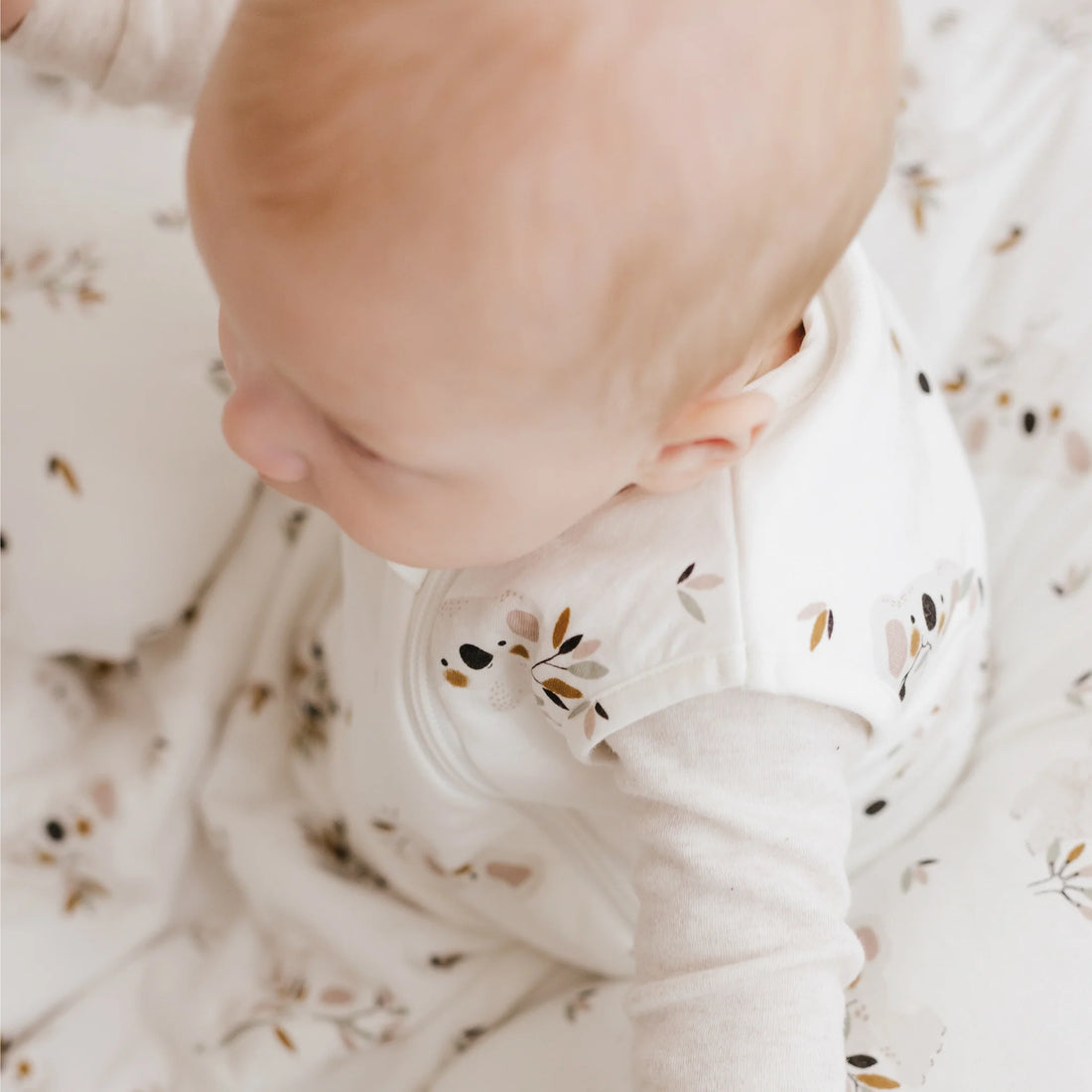 Coussin enfant - oreiller bébé avec oreilles d'ourson - Eucalyptus