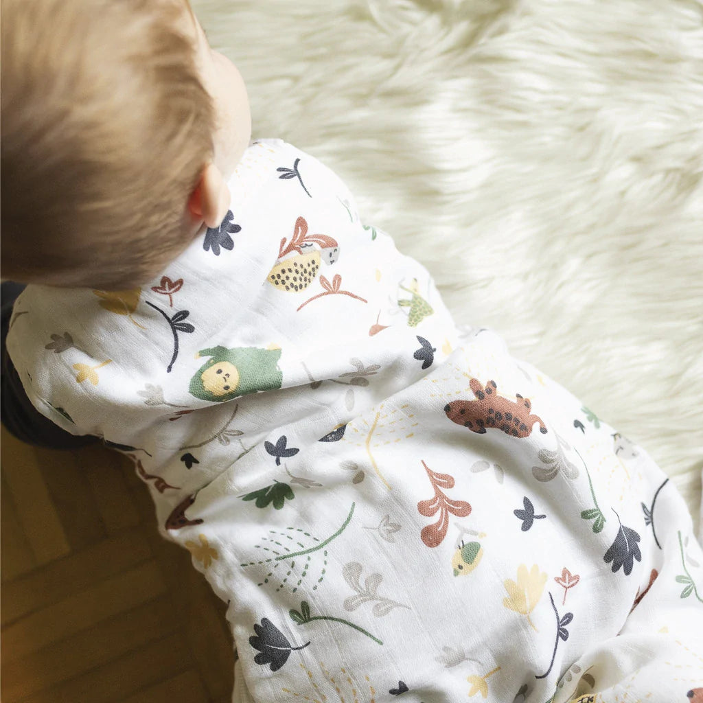 Perlimpinpin Dormeuse sac de nuit en mousseline de Coton 1.5 Tog 0-6, 6-18 ou 18-36 mois Dodo Perlimpinpin 0-6 mois Jungle vert 