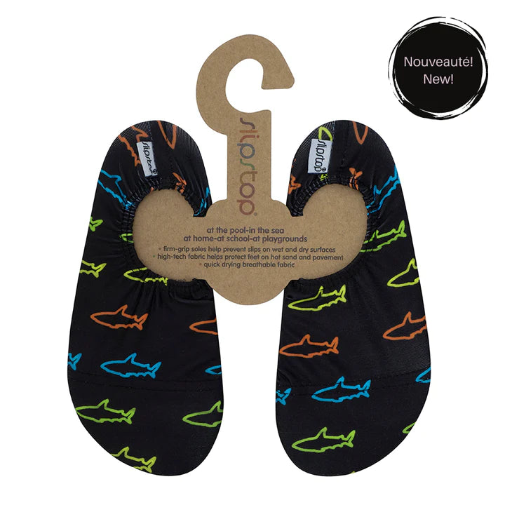 SlipStop Chaussons à semelles adhérentes Enfants XS 12-24 mois (5.5-7) Vêtements SlipStop Neon sharks