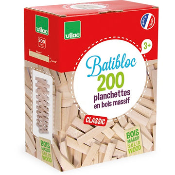 Vilac Batibloc 200 Planchettes de bois massif